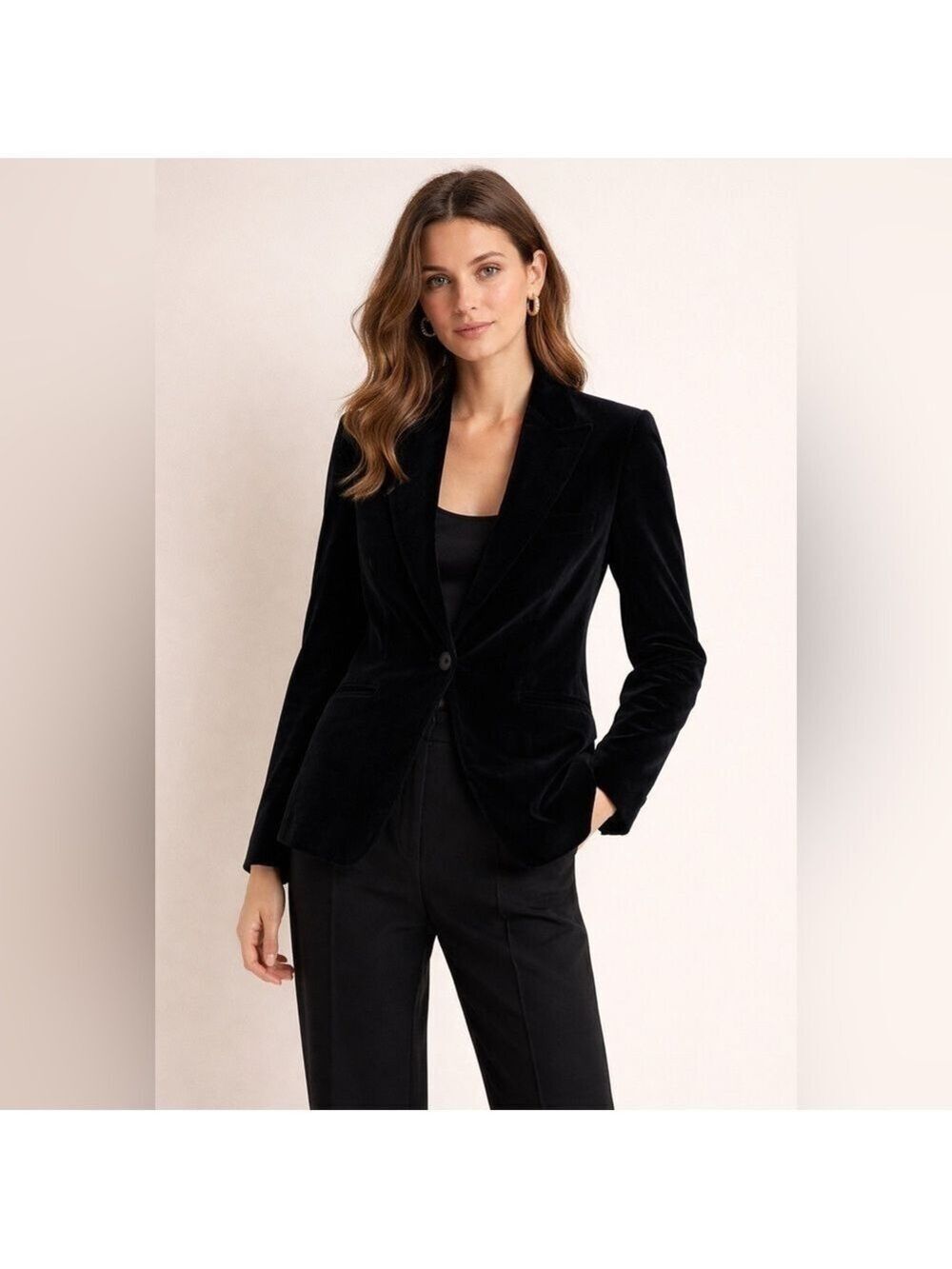 Zanella Chloe made in Italy velour blazer black Sz 4 NWT